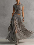 Lucinda | Lace Top and Pleated Skirt Set