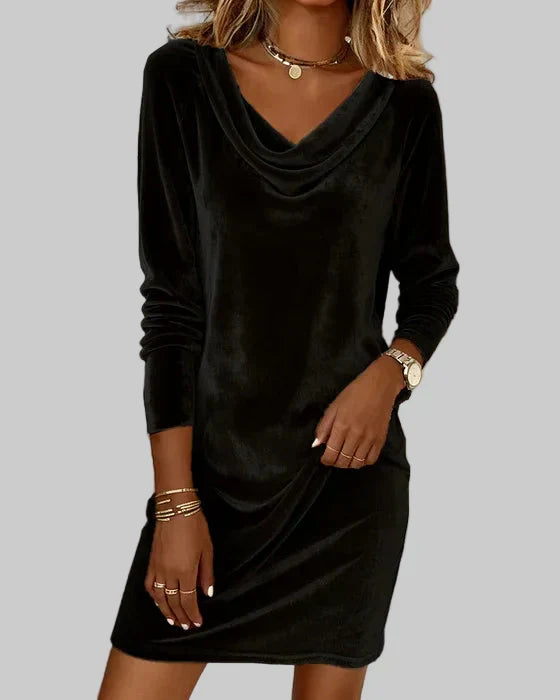 Beatrice | Draped Cowl-Neck Dress