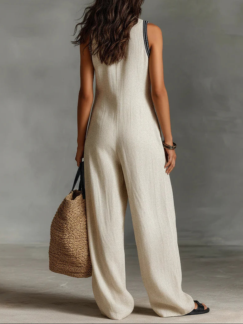 Delphinia | Stand-Collar Jumpsuit