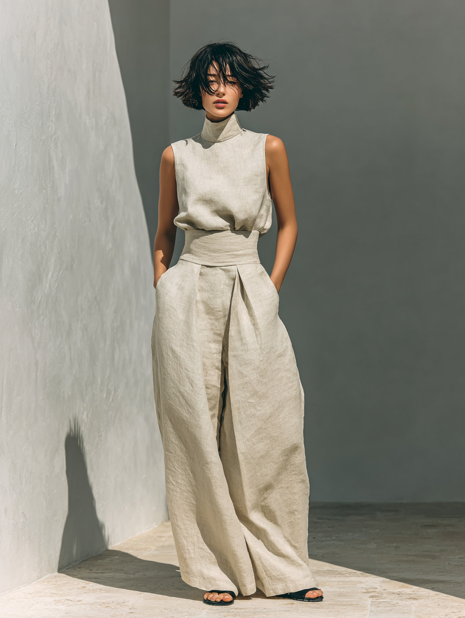 Ophelia | Sleeveless Top and Wide-Leg Trousers Set