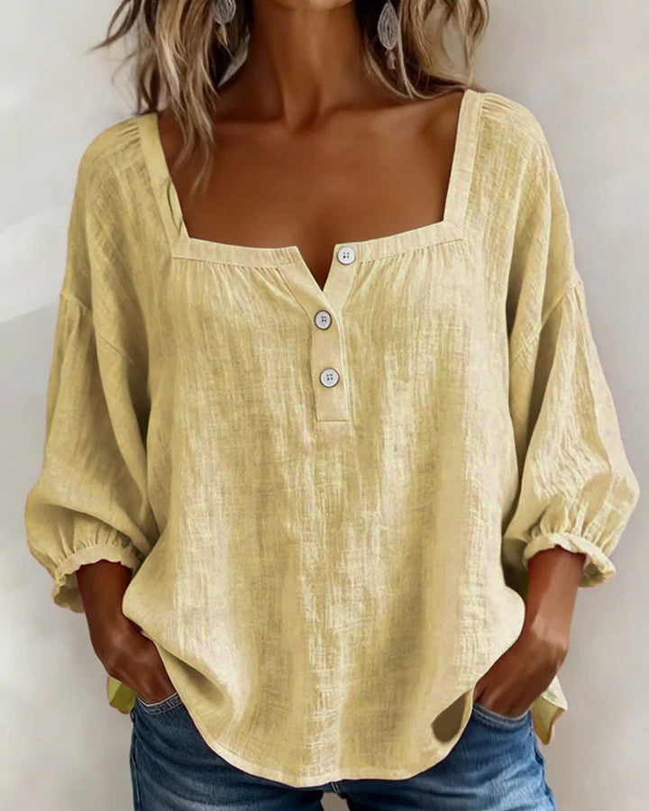 Fiona | Puff Sleeve Square-Neck Blouse