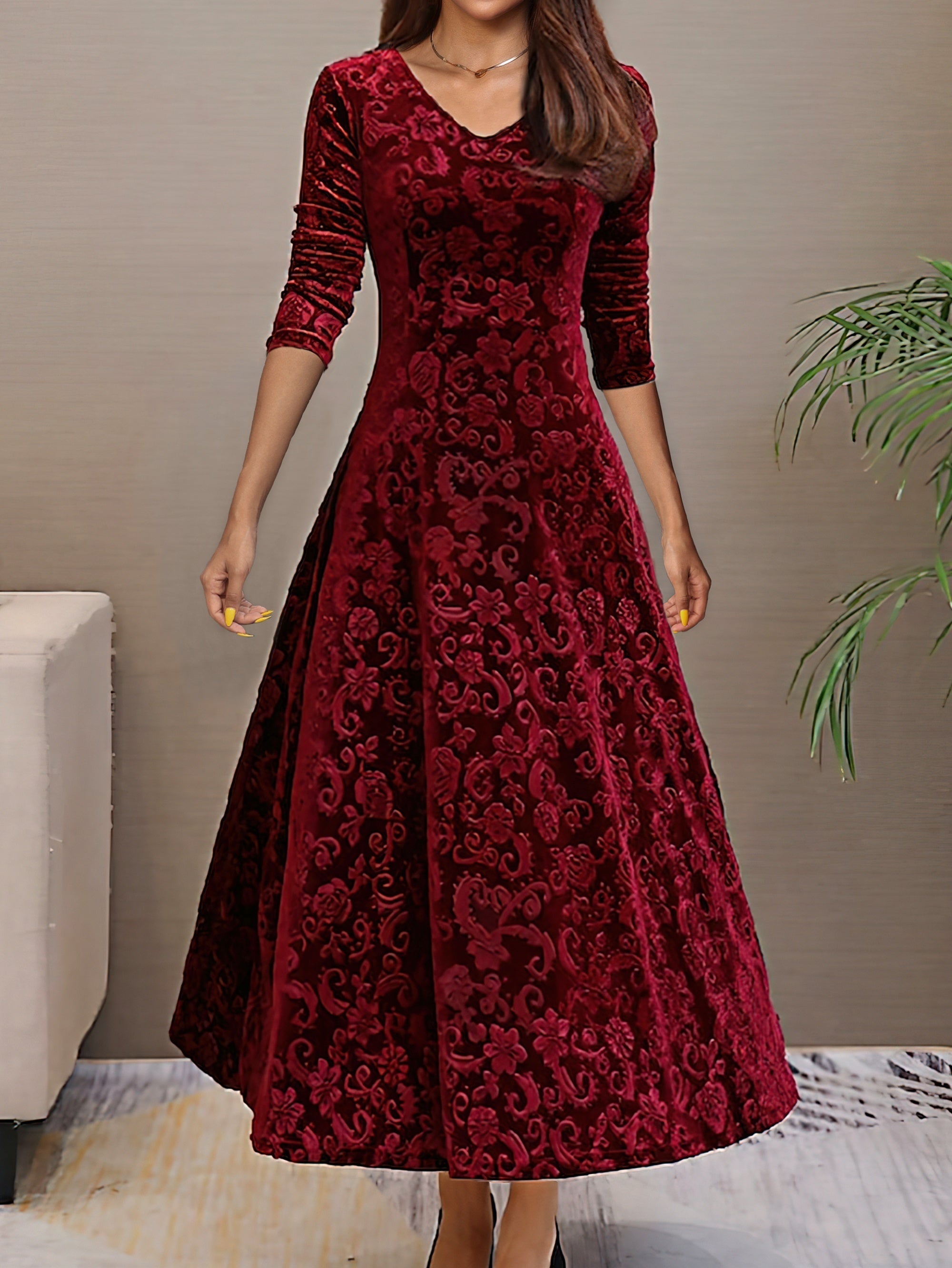 Clarissa | Festive Long-Sleeve Dress
