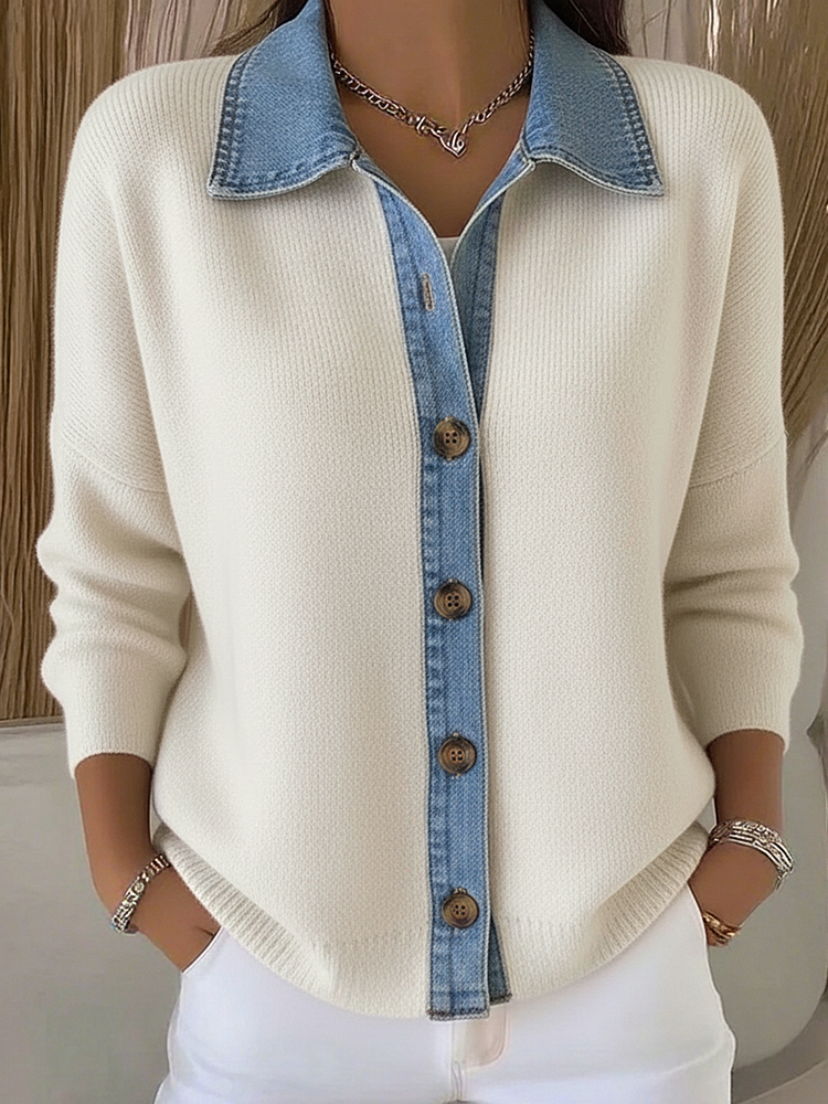 Penelope | Polo-Collar Knit Cardigan