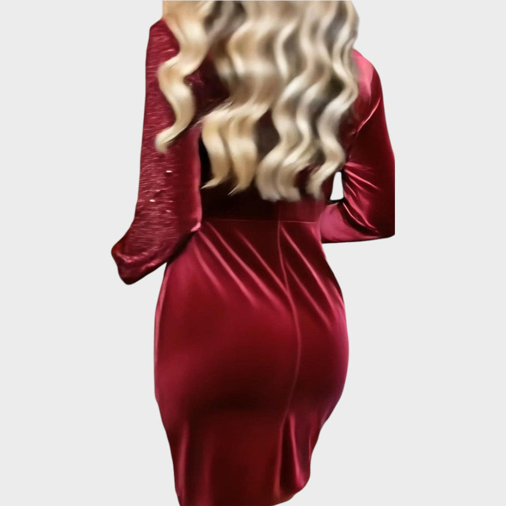 Cecilia | Draped Sparkle Party Dress