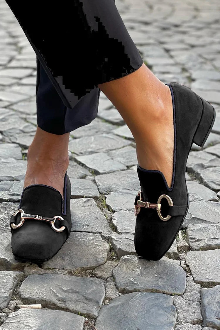 Genevieve | Gold-Bit Loafers