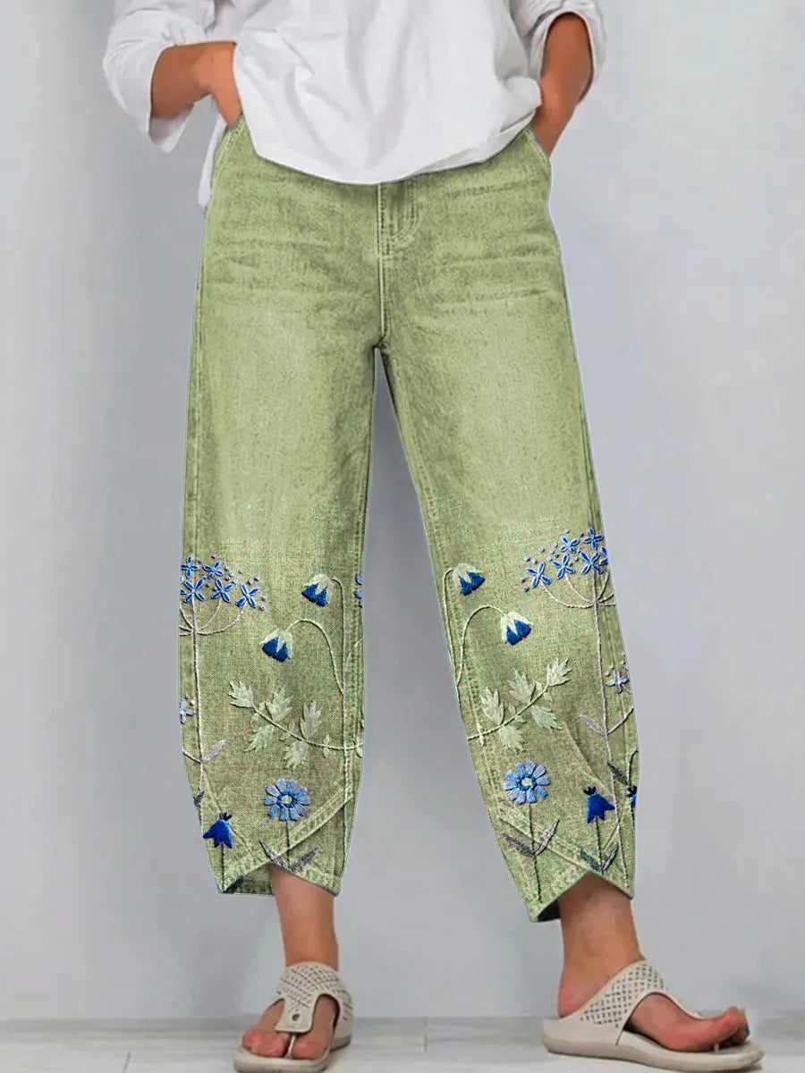 Hazel | Embroidered Casual Trousers