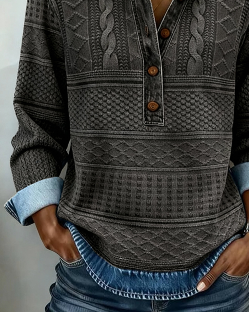 Nadia | Half-Button Sweatshirt