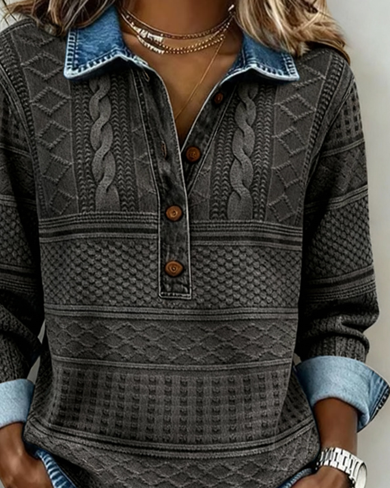 Nadia | Half-Button Sweatshirt