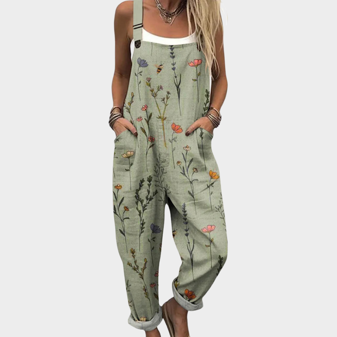 Beatrix | Printed Wide-Leg Dungarees