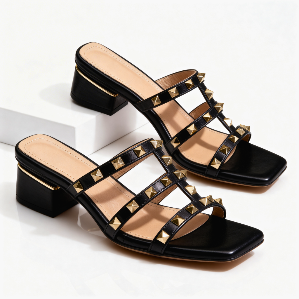 Odette | Studded Slip-On Mules
