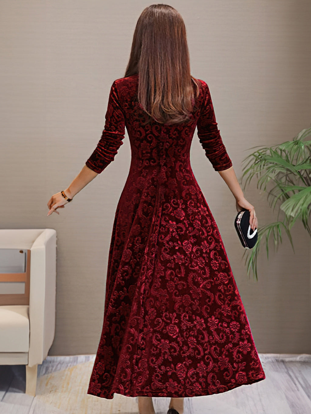 Clarissa | Festive Long-Sleeve Dress