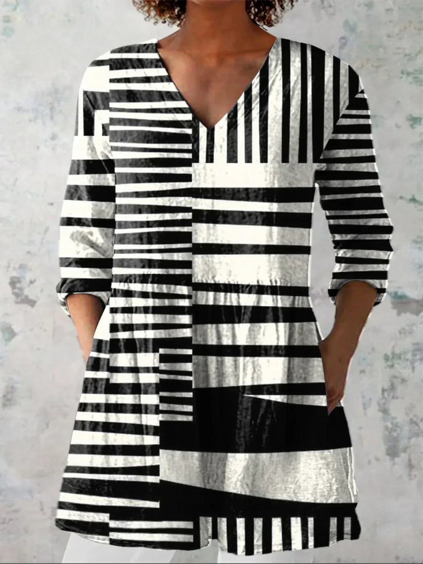 Frederica | Striped V-Neck Top
