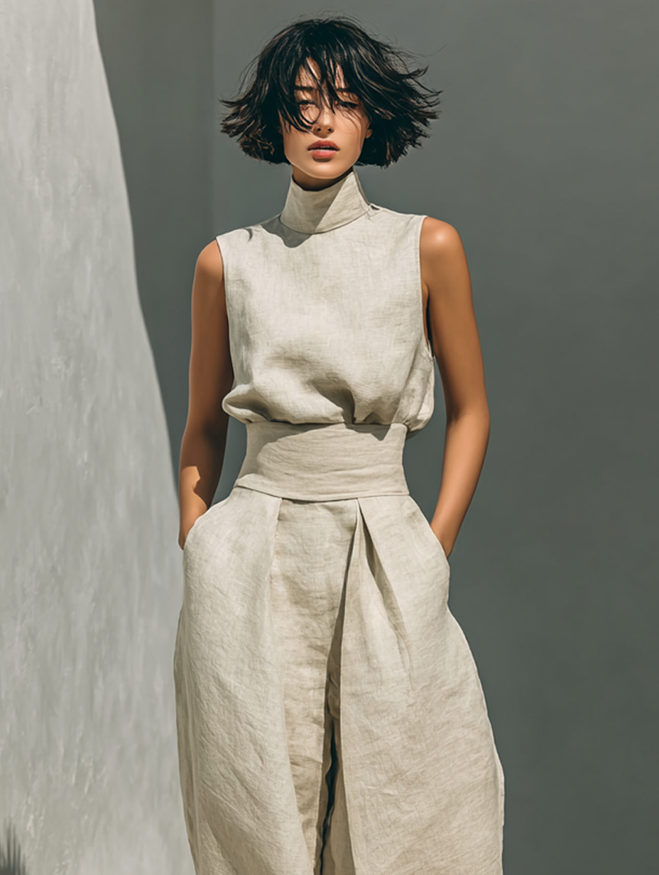 Ophelia | Sleeveless Top and Wide-Leg Trousers Set