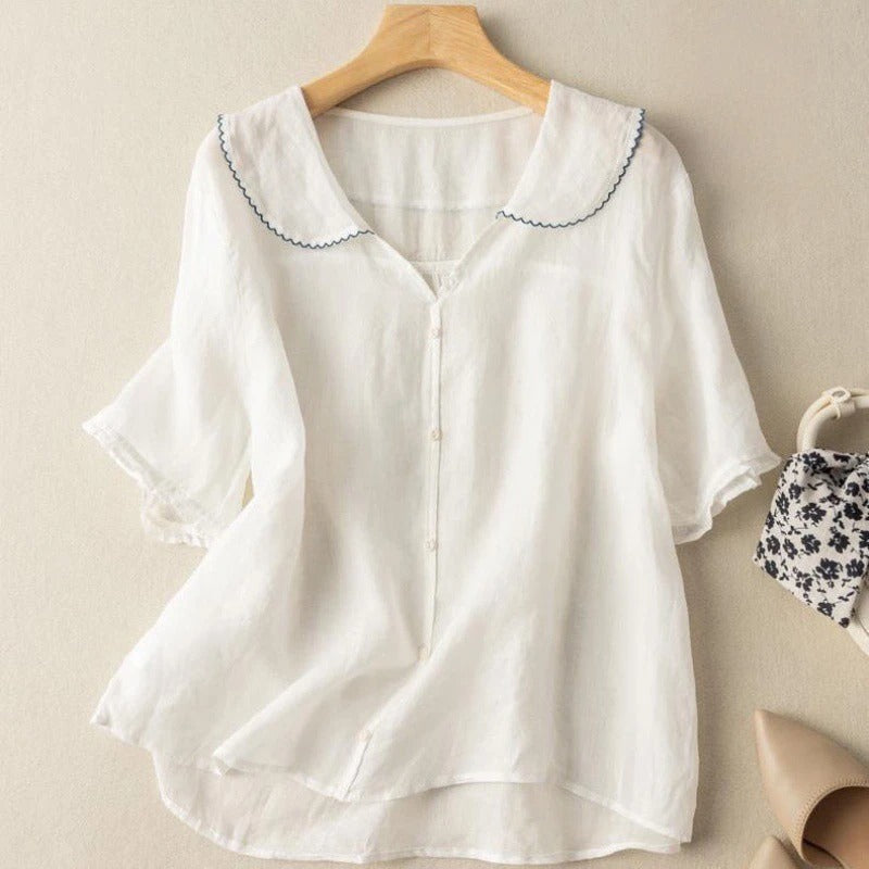 Kristina | Vintage Scalloped Blouse