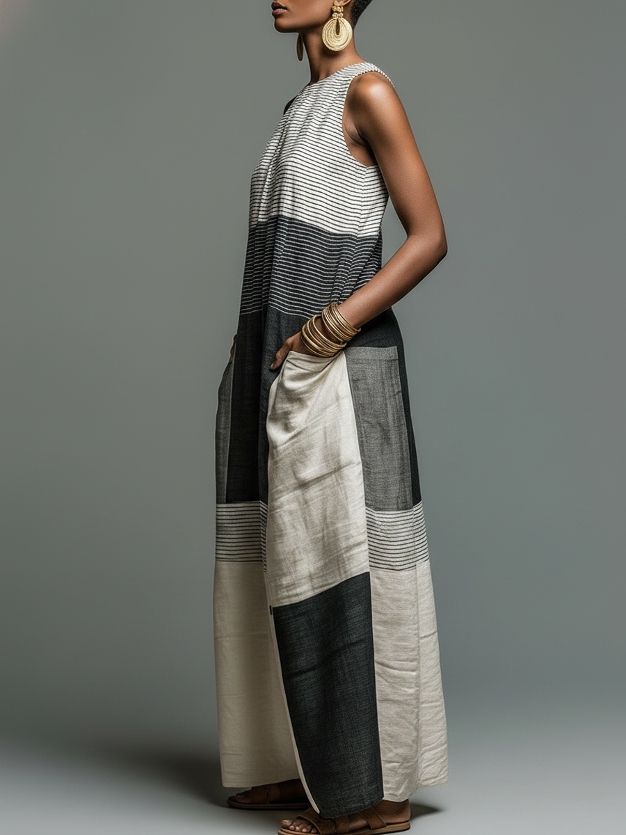 Nadia | Colour Block Maxi Dress