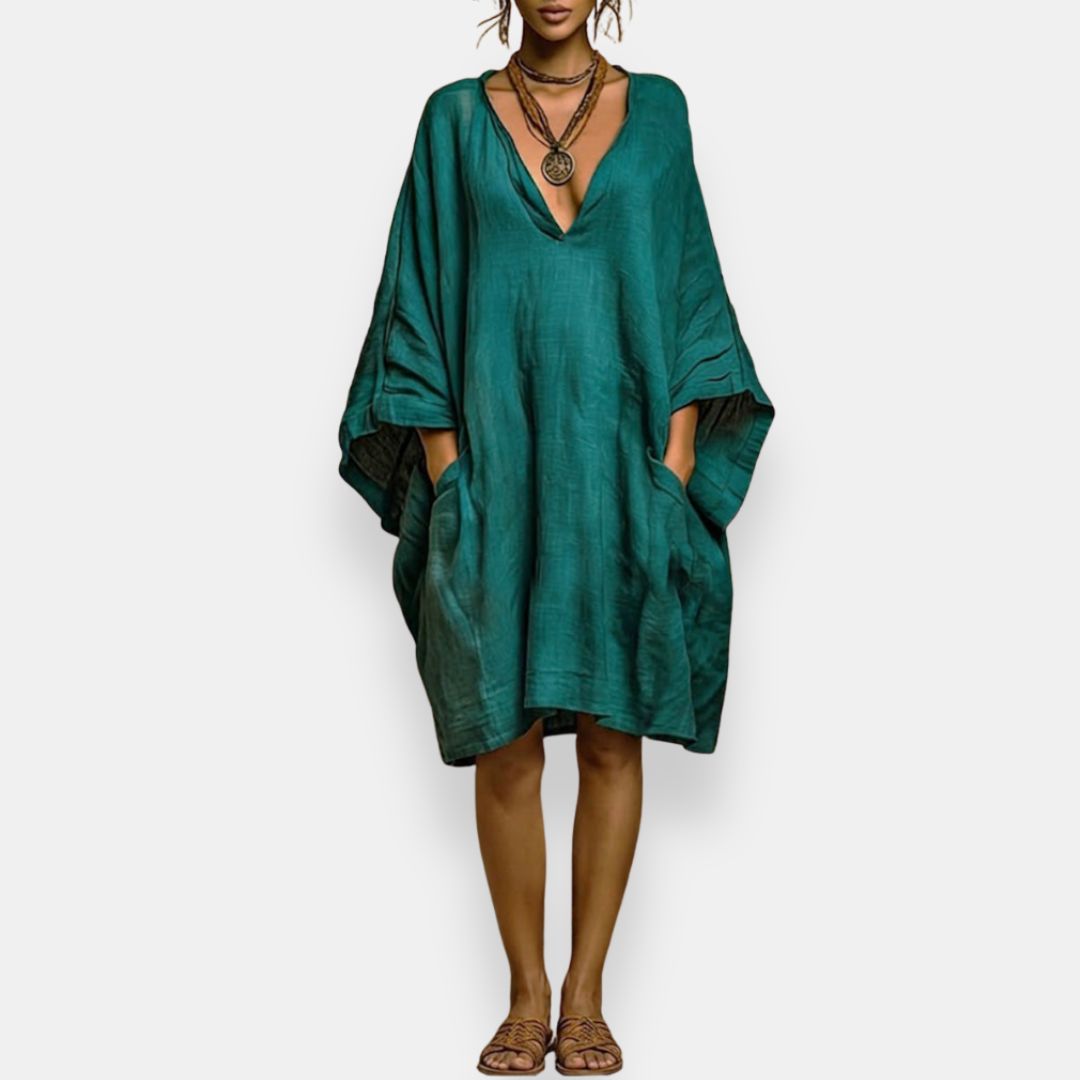 Cassienne | V-Neck Knee-Length Dress