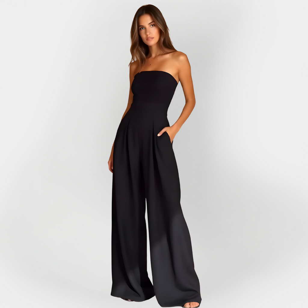 Zerina | Strapless Wide-Leg Jumpsuit