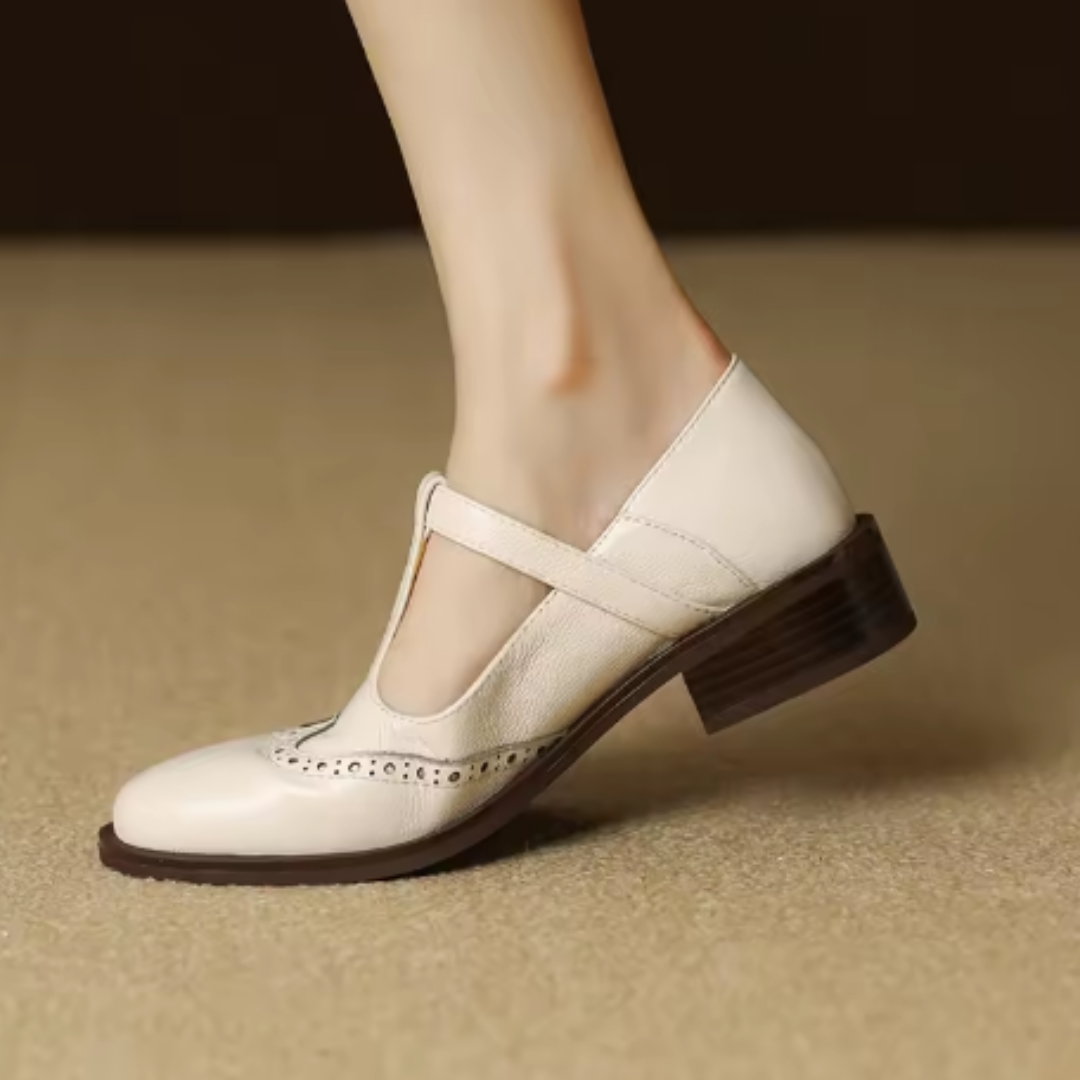 Nadine | Brogue T-Strap Mary Jane Shoes