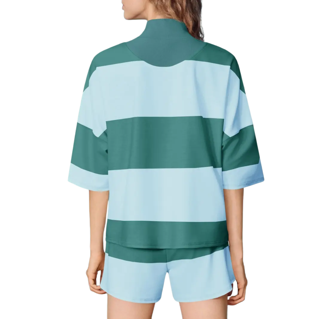 Ysabel | Striped Zip-Up Set