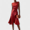 Sheila | Draped Asymmetric Midi Dress