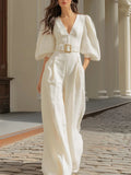 Guinevere | Lantern Sleeve Jumpsuit