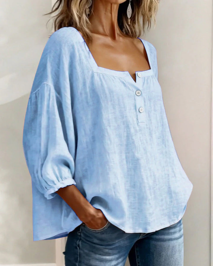 Fiona | Puff Sleeve Square-Neck Blouse