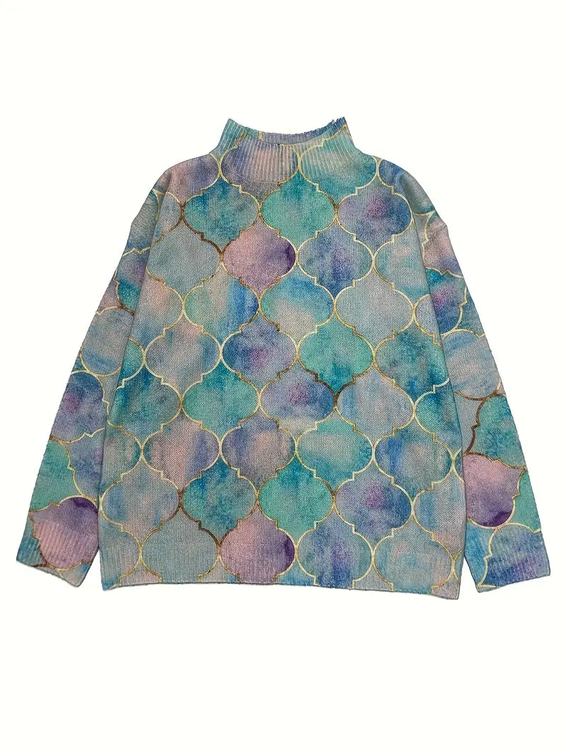 Genevieve | Watercolour Turtleneck Jumper