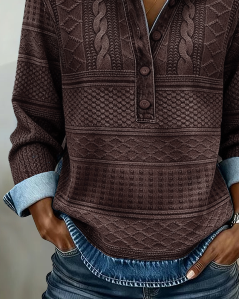 Nadia | Half-Button Sweatshirt