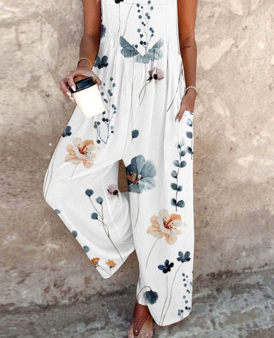 Fiona | Floral Dungarees