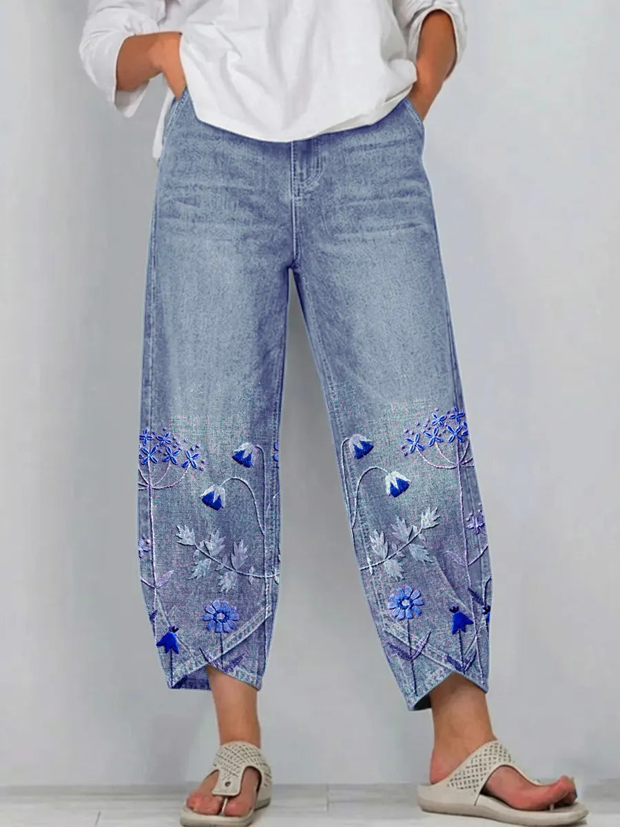 Hazel | Embroidered Casual Trousers
