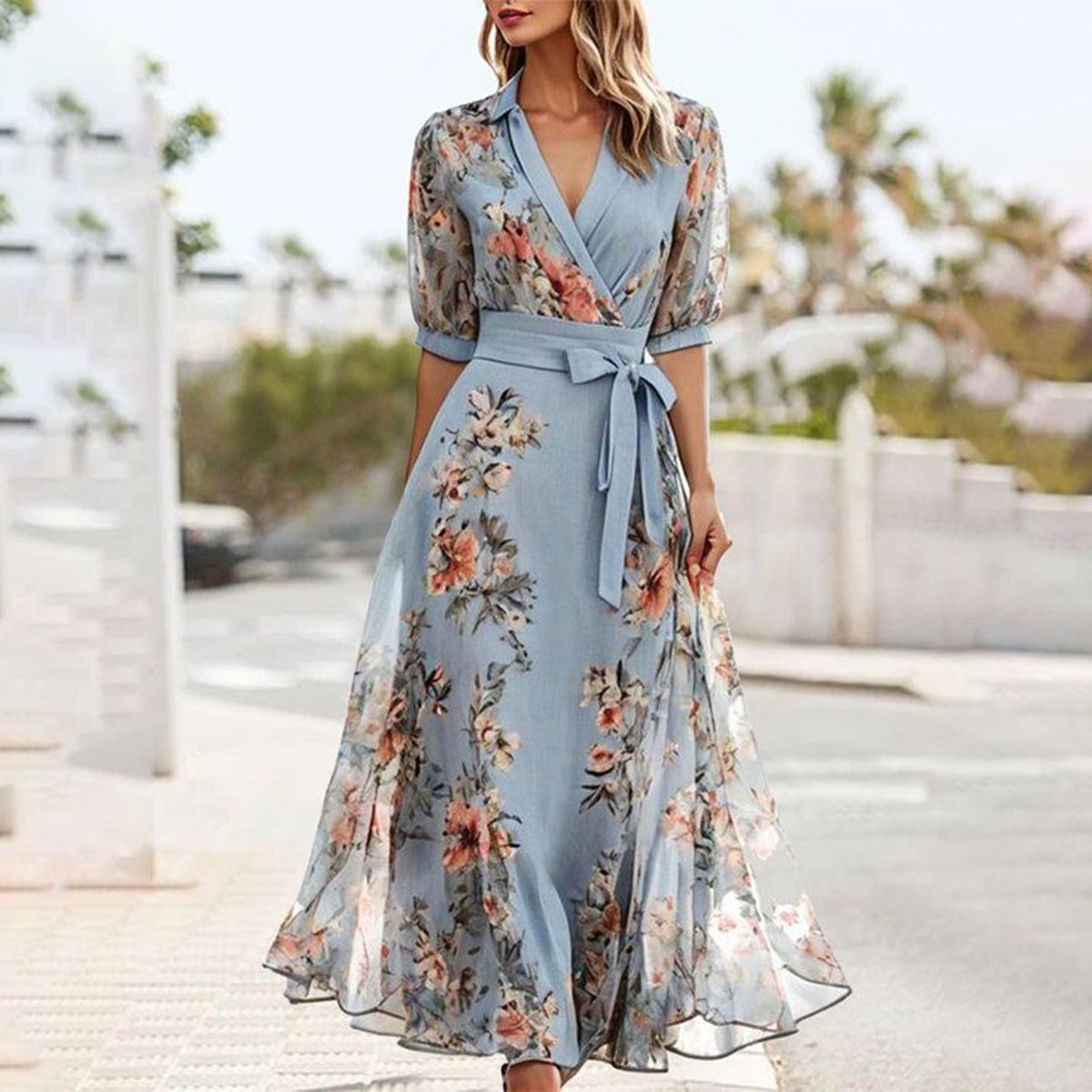 Cecily | Blue Midi Dress