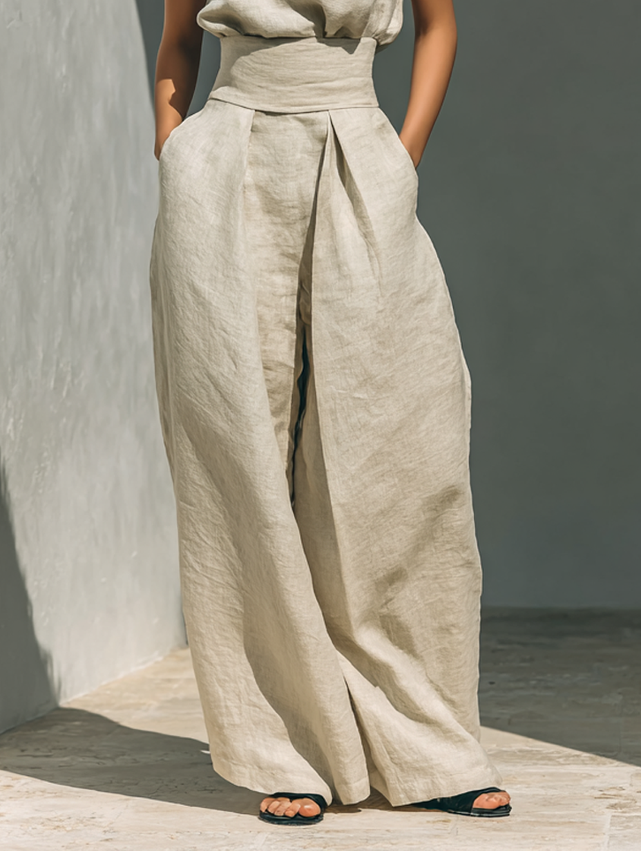 Ophelia | Sleeveless Top and Wide-Leg Trousers Set