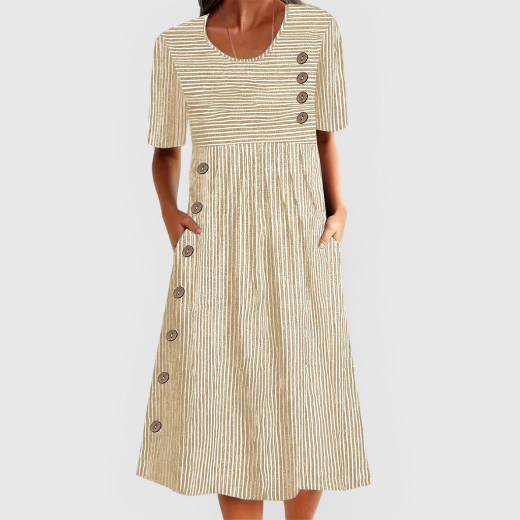Xanthe | Striped Midi Dress