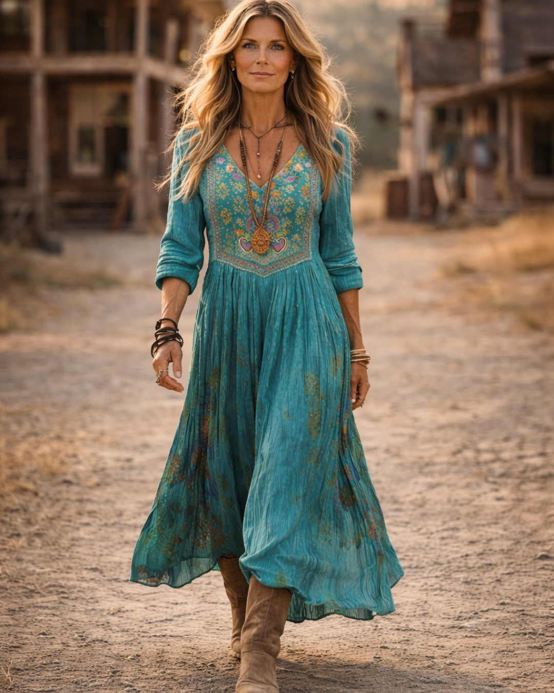 Sienna | Long-Sleeve V-Neck Dress