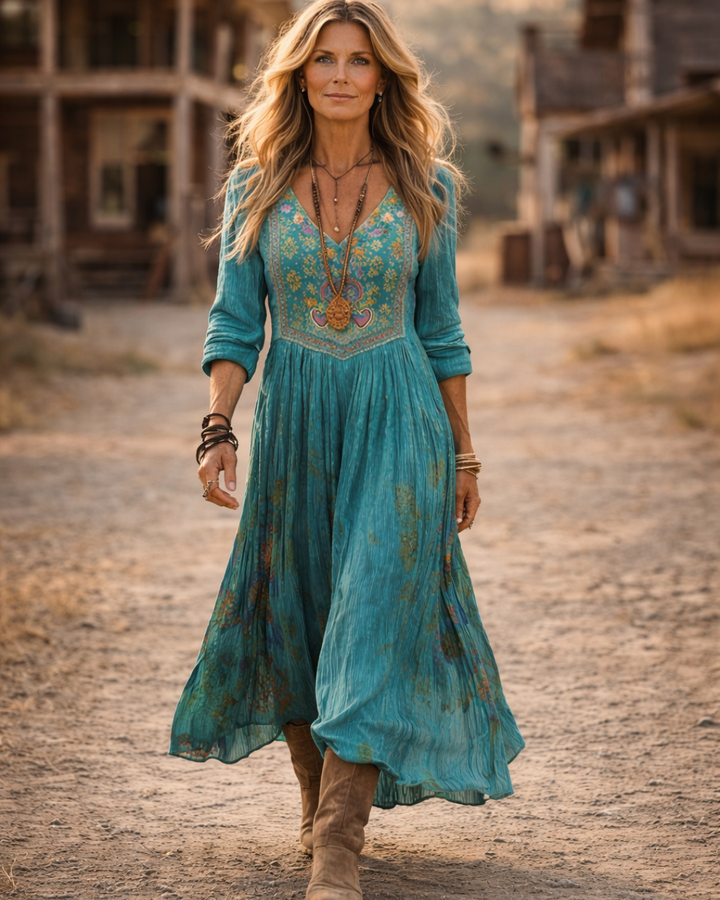 Sienna | Long-Sleeve V-Neck Dress