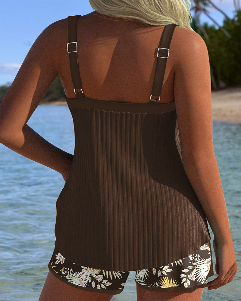 Solea | Striped Tankini Set