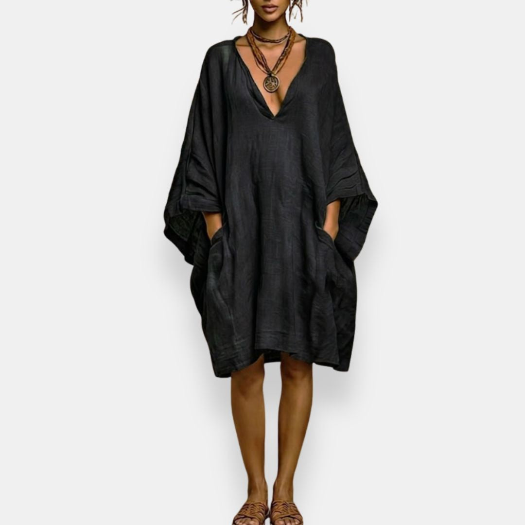 Cassienne | V-Neck Knee-Length Dress
