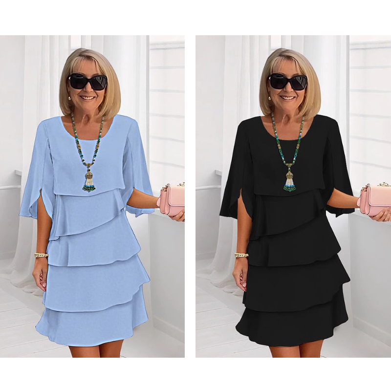 Adeline | Puff-Sleeve Layered Dress