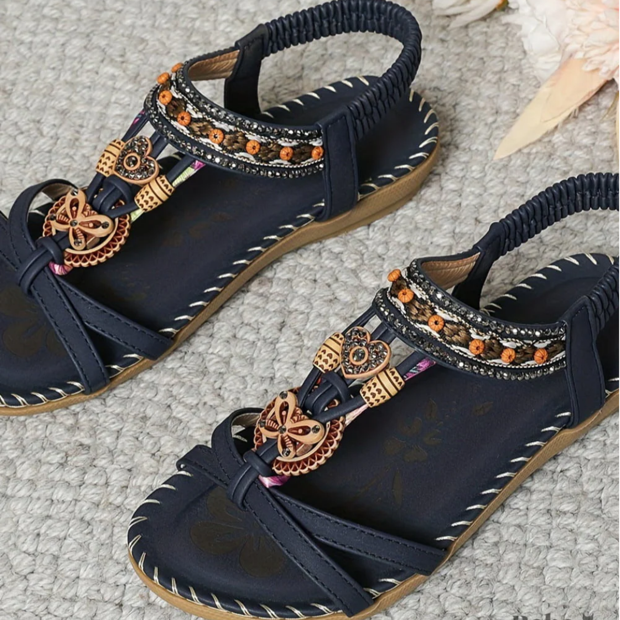 Delphine | Boho Slip-On Sandals