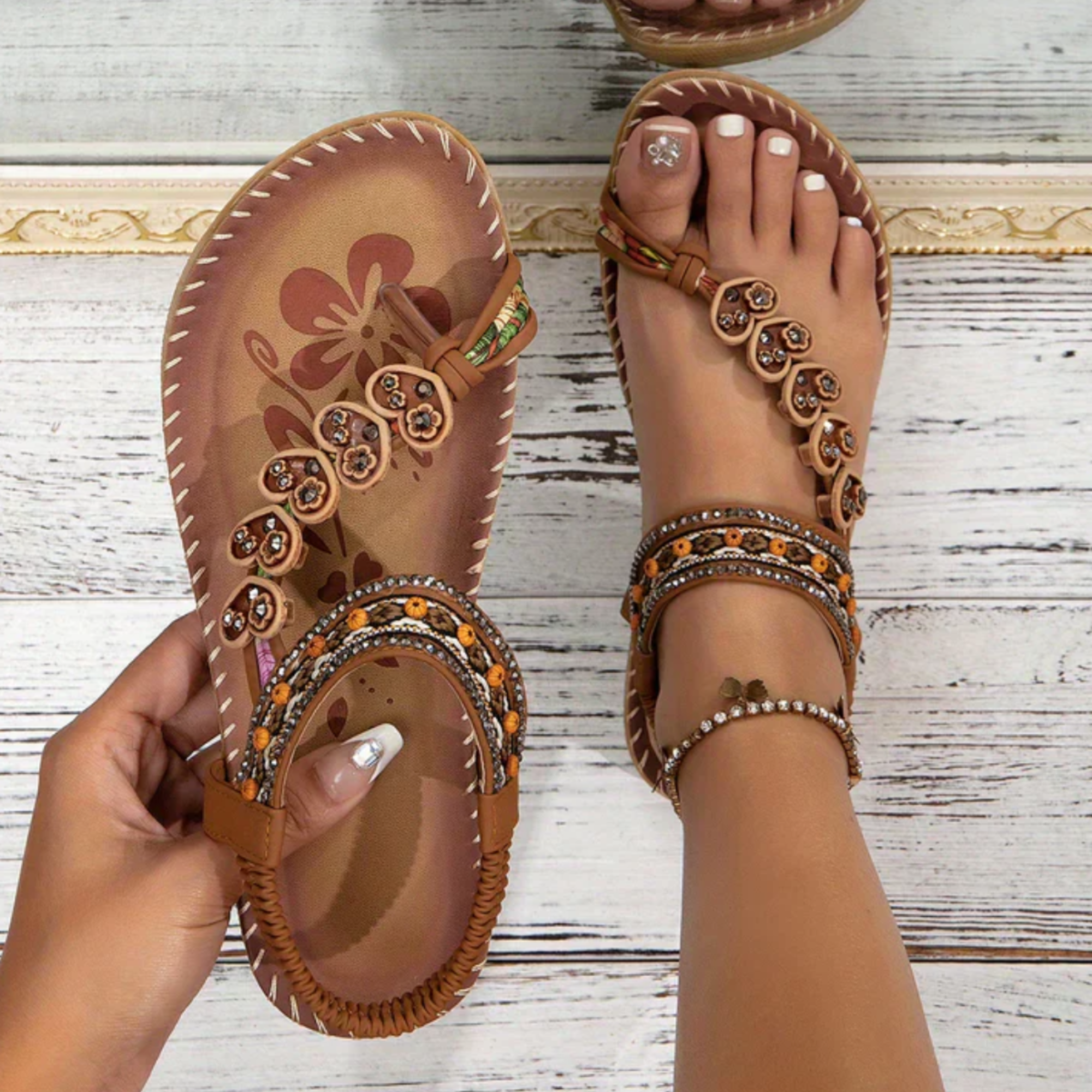 Delphine | Boho Slip-On Sandals