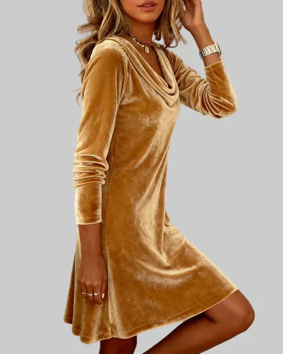 Beatrice | Draped Cowl-Neck Dress