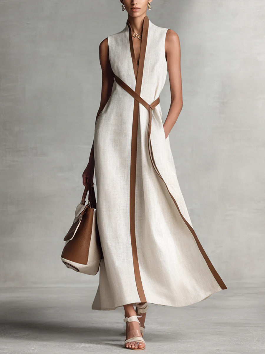 Elira | Sleeveless Mandarin-Collar Dress