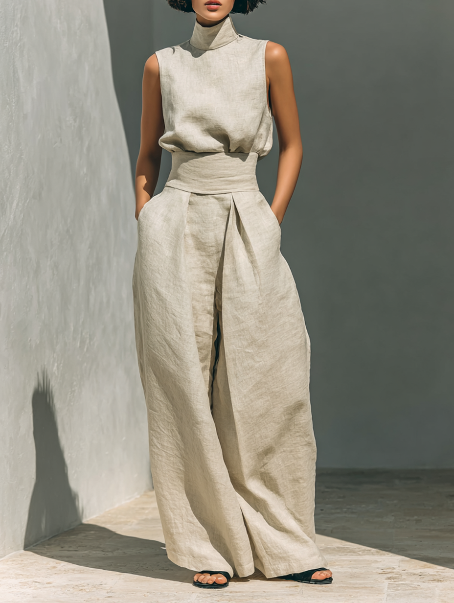 Ophelia | Sleeveless Top and Wide-Leg Trousers Set