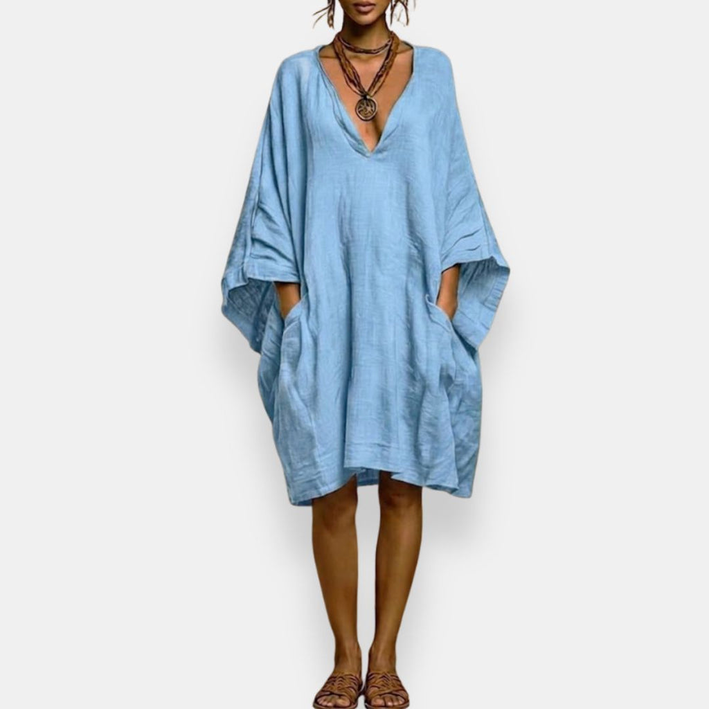 Cassienne | V-Neck Knee-Length Dress