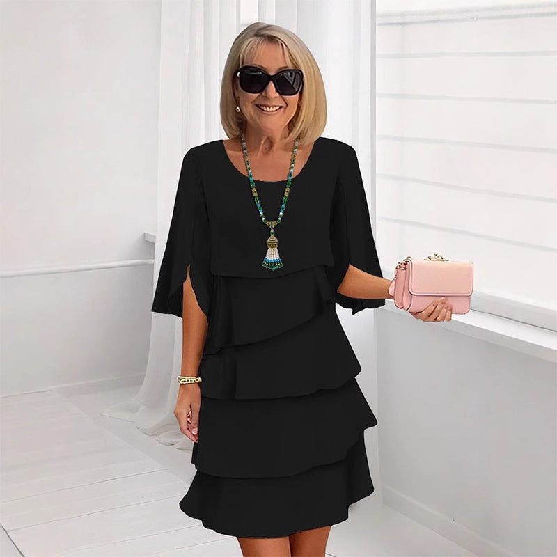 Adeline | Puff-Sleeve Layered Dress