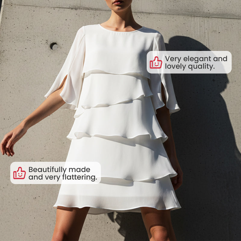 Adeline | Puff-Sleeve Layered Dress