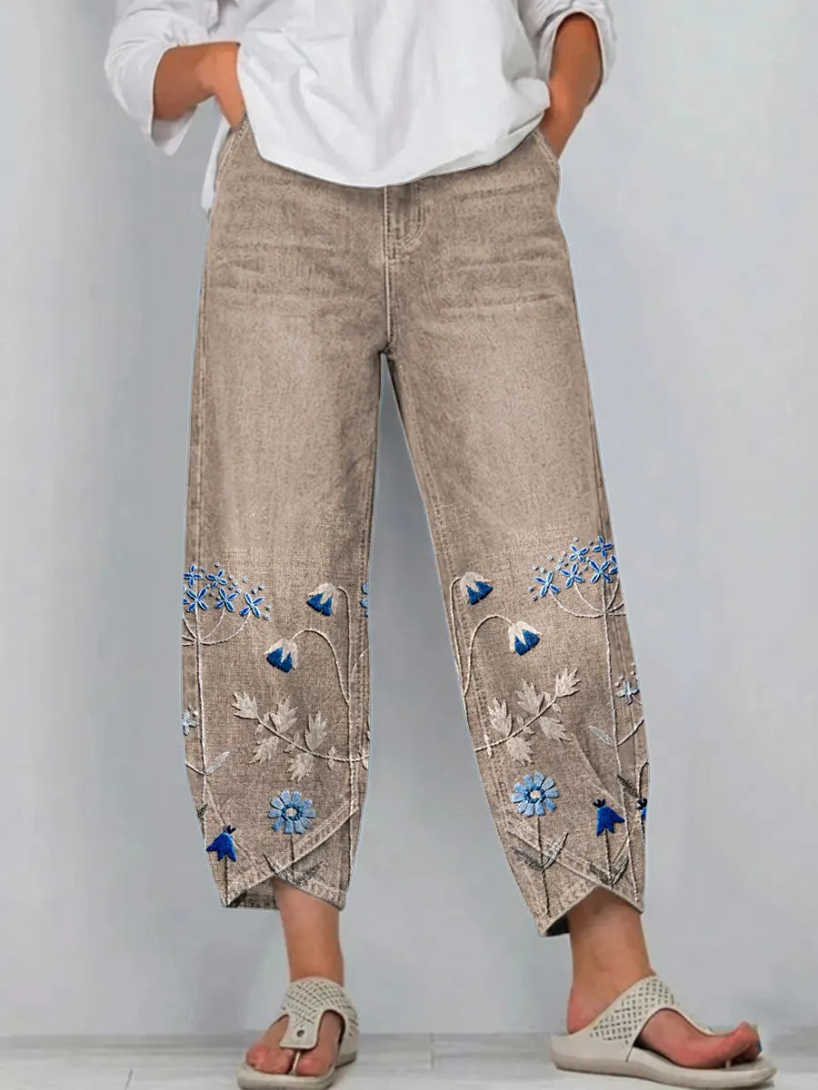 Hazel | Embroidered Casual Trousers