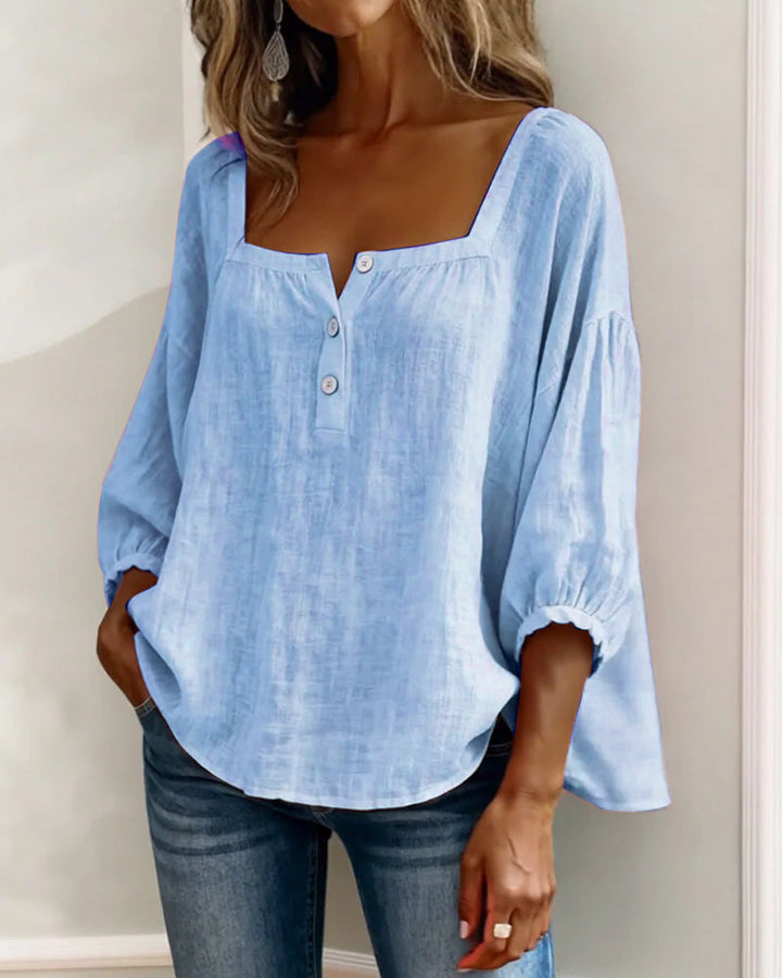 Fiona | Puff Sleeve Square-Neck Blouse