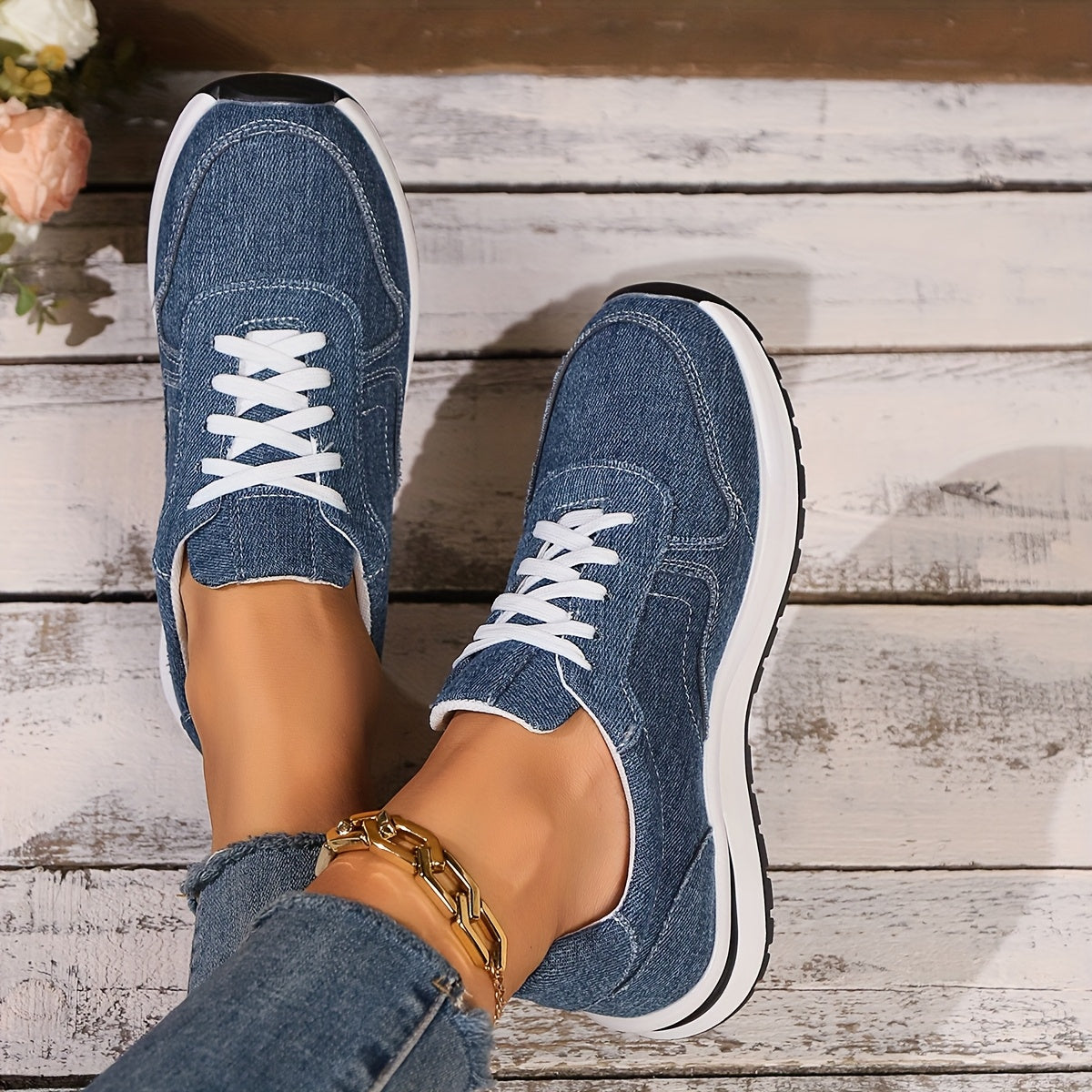 Isabelle | Denim-Look Trainers