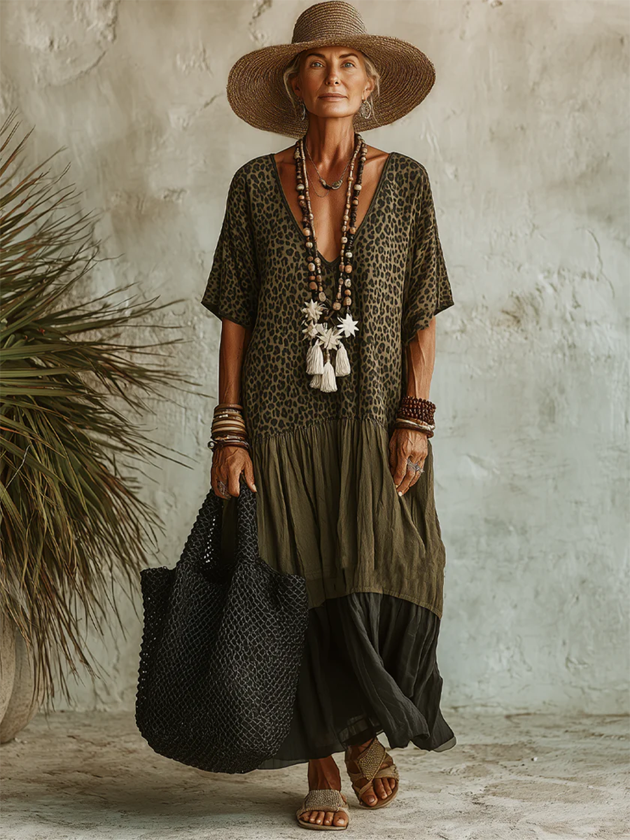 Ophelia | Leopard Print Maxi Dress